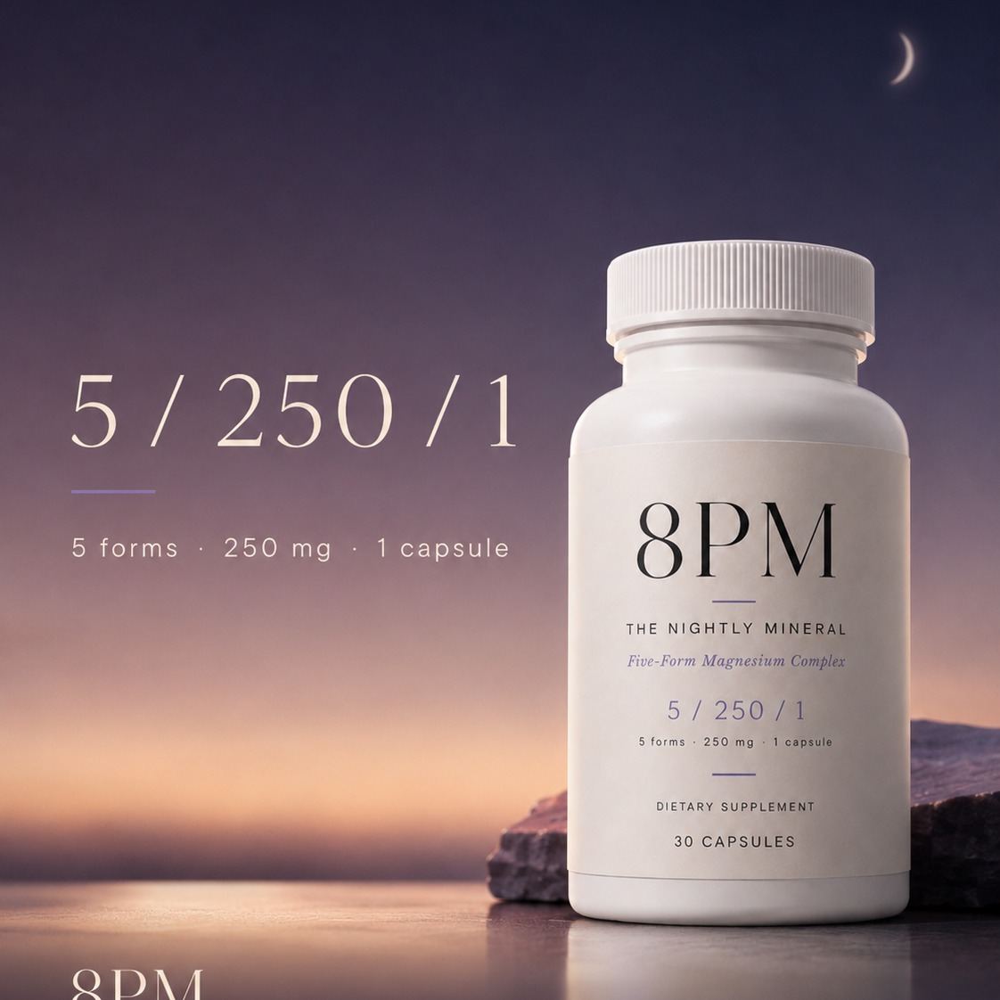 Five forms, 250 mg magnesium, one capsule