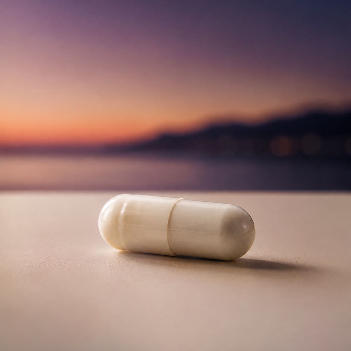 A single 8PM capsule at dusk